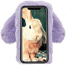 Чохол / Панель Alitek для Apple iPhone Айфон X/Xs Зайчик Ліловий (плюш), фото 6