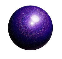 Блестящий мяч для художественной гимнастики диаметром 15см. цвет фиолетовый с блестками