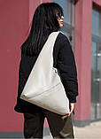 Зручна модна сіра жіноча сумка хобо містка, матова екошкіра (якісна штучна шкіра) + гаманець, фото 10