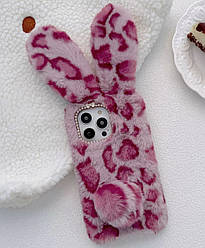 Панель чохол для Apple iPhone 12 Pro Max Зайчик Leopard Rose Red