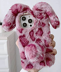 Панель чохол для Apple iPhone 13 Pro Max Зайчик Leopard Rose Red