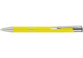 Ручка кулькова металева ECONOMIX HIT E10307-05корпус жовта (пише синім )