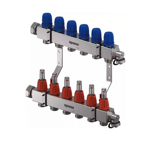 Сталевий колектор з витратомірами Uponor Vario С 6x3/4 Euro