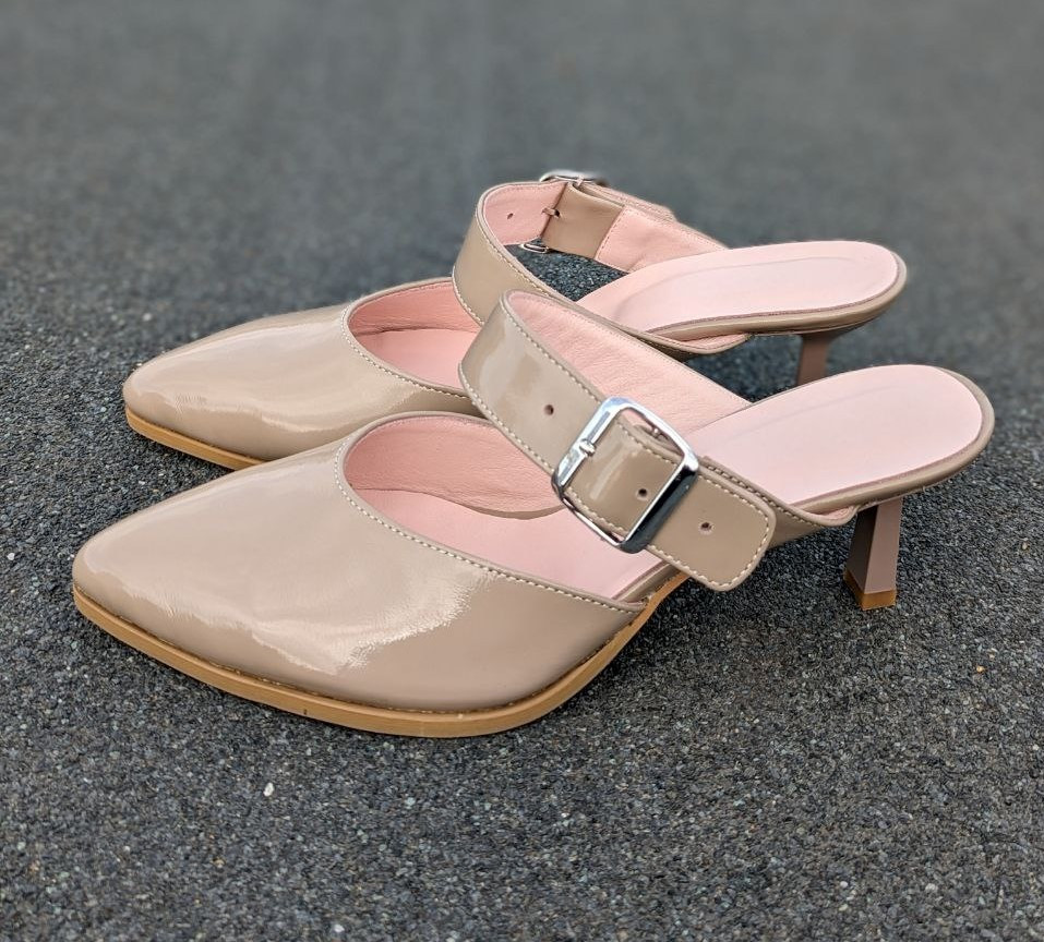 STTOPA Розміри 36-44. Мюлі великих розмірів шкіряні. Каблук 6,5 см. 127-3644-65 Бежеві, фото 1