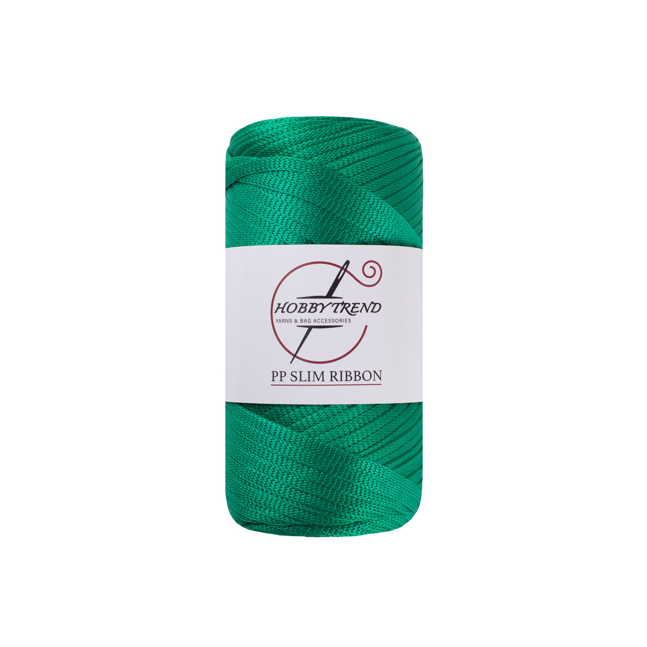 Шнур трикотажний ПП Hobby Trend Slim Ribbon. Малахіт 250г, 140м, 5 мм