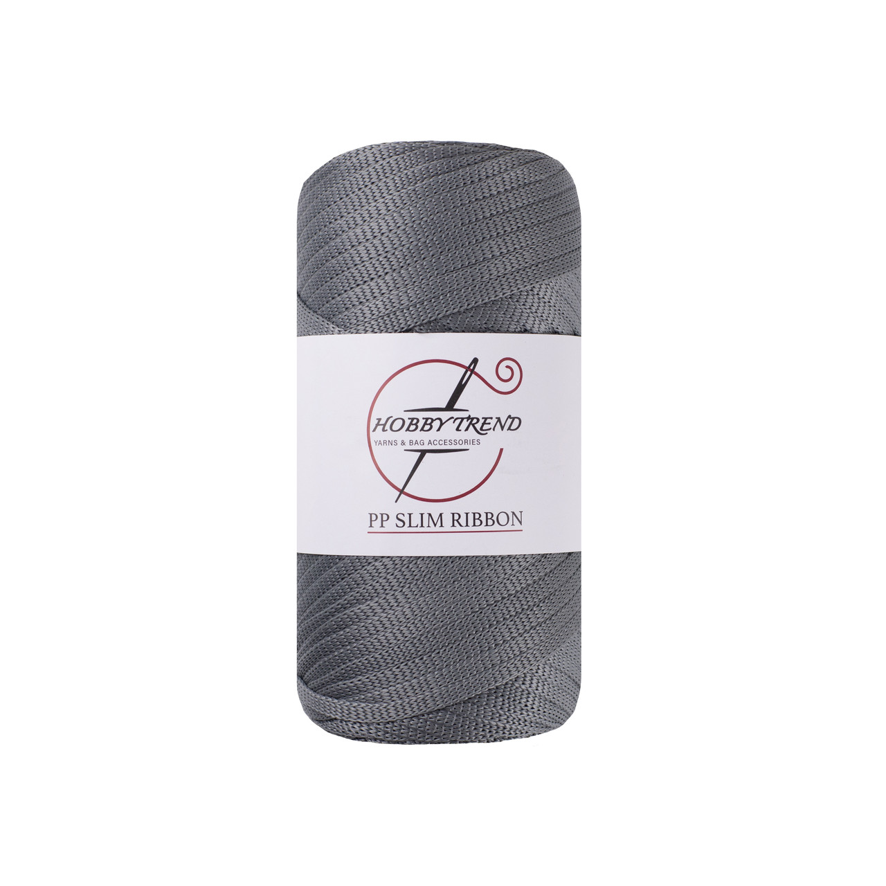 Шнур трикотажний ПП Hobby Trend Slim Ribbon. Сірий 250г, 140м, 5 мм