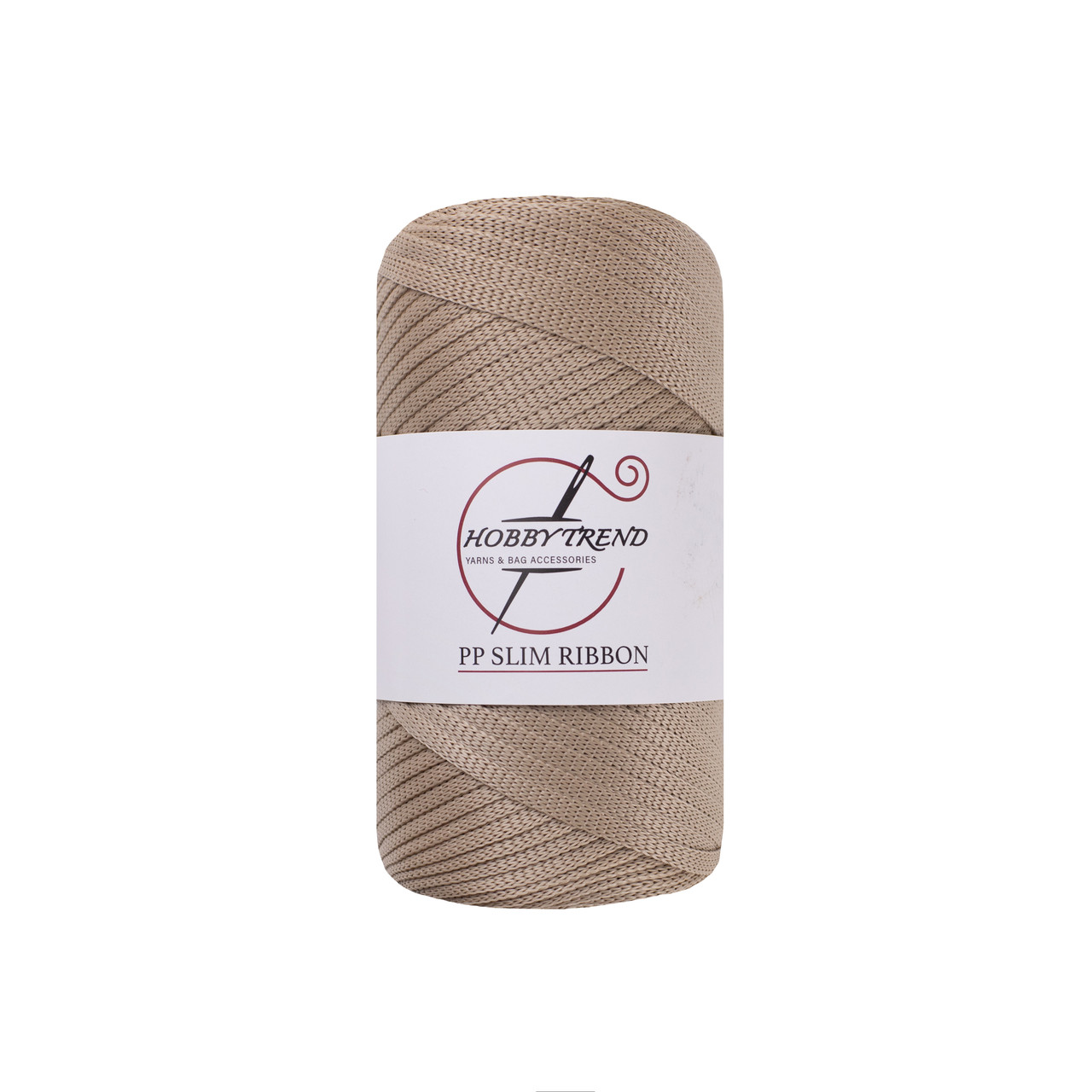Шнур трикотажний ПП Hobby Trend Slim Ribbon. Кава з молоком 250г, 140м, 5 мм