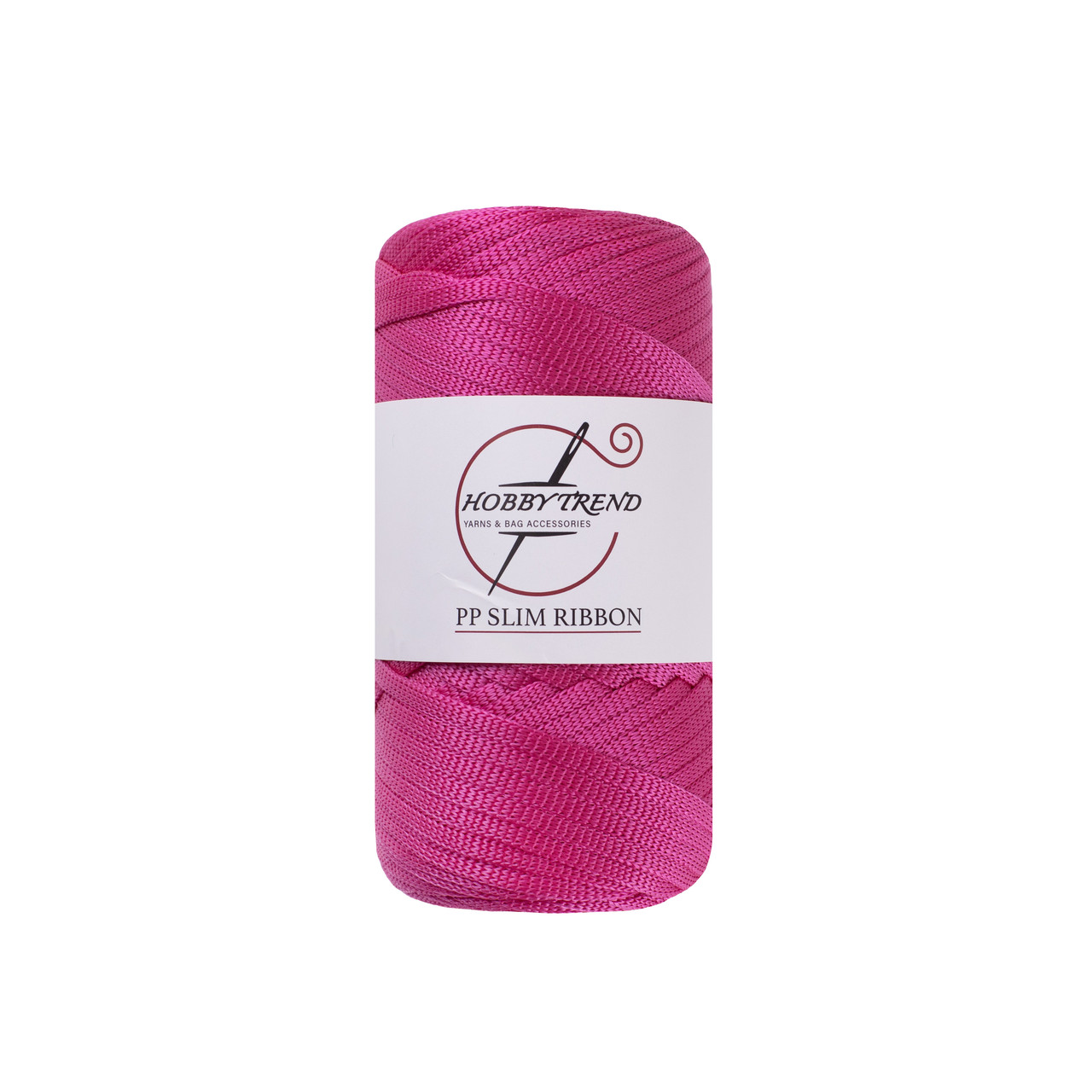 Шнур трикотажний ПП Hobby Trend Slim Ribbon. Рожевий фламінго 250г, 140м, 5 мм