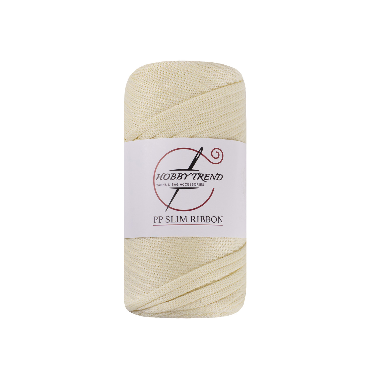 Шнур трикотажний ПП Hobby Trend Slim Ribbon. Молочний матовий 250г, 140м, 5 мм