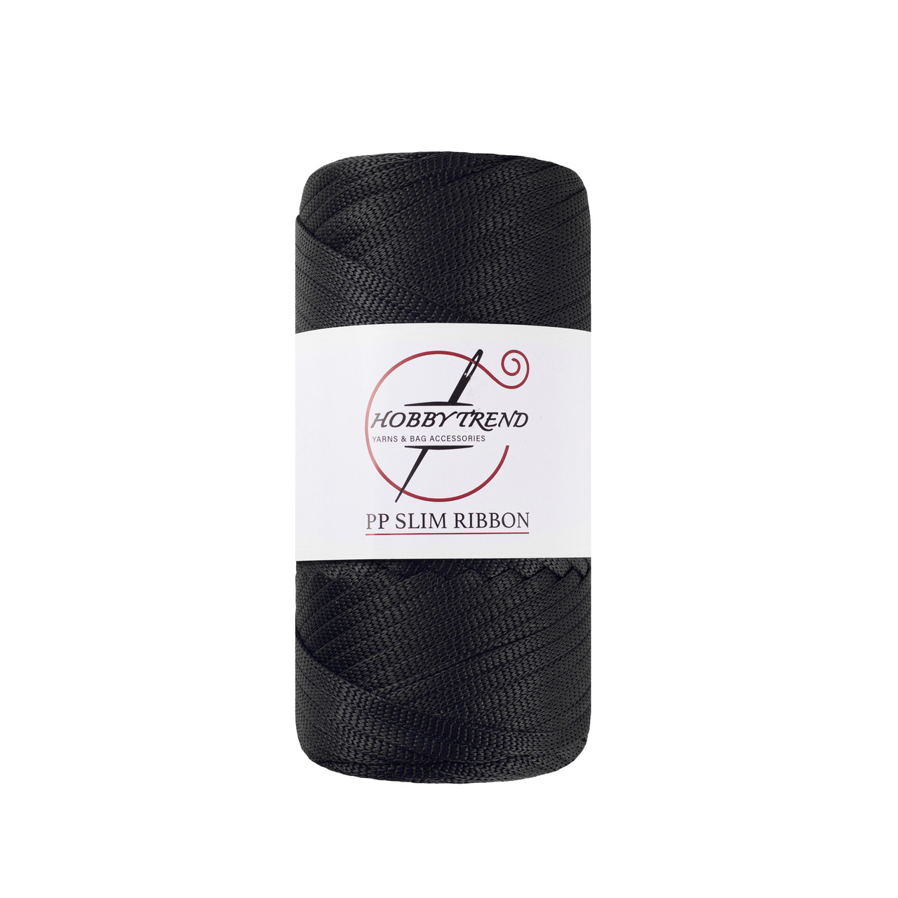 Шнур трикотажний ПП Hobby Trend Slim Ribbon. Чорний 250г, 140м, 5 мм