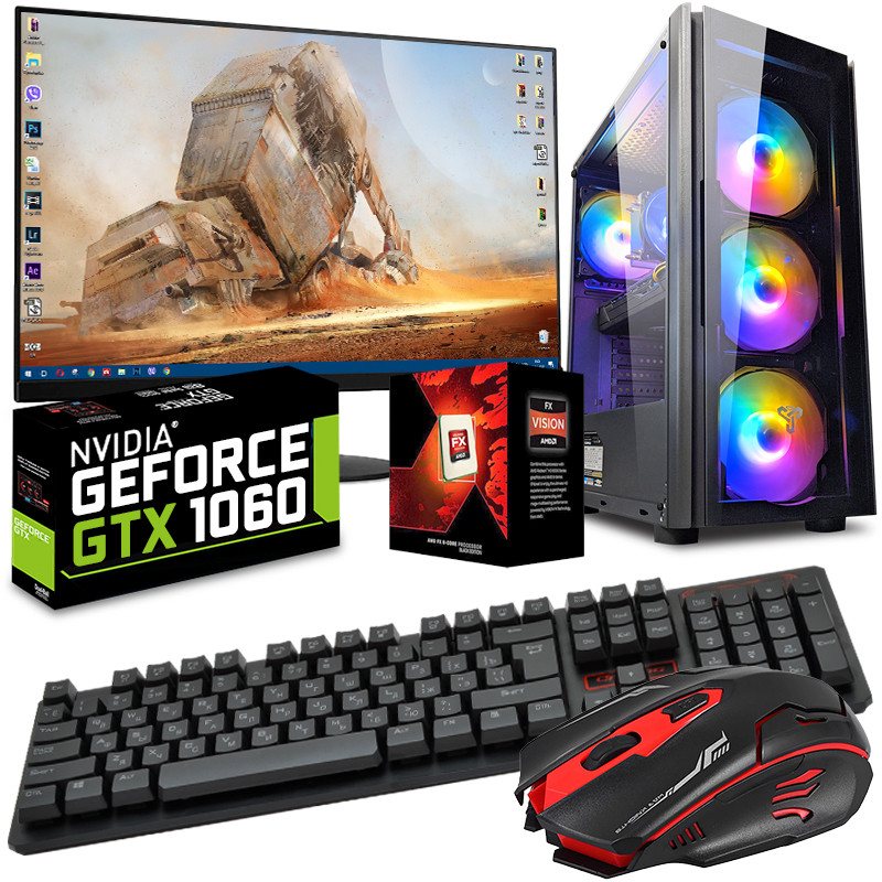 АКЦІЯ! Ультра Ігровий ПК ZEVS PC 8820U FX 8300 + RX 470 4 GB + Монітор 21.5" + Клавіатура + Миша