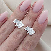 Сережки гвоздики патріотичні сережки з цирконами