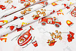 Тканина бязь "Собаки пожежники" білий фон № 749, фото 4