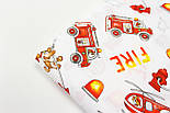 Тканина бязь "Собаки пожежники" білий фон № 749, фото 7