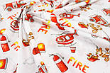 Тканина бязь "Собаки пожежники" білий фон № 749, фото 3