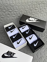 Високі жіночі шкарпетки/Шкарпетки Nike/найк Чорні Білі розміри 35 38 Подарунковий набір у коробці