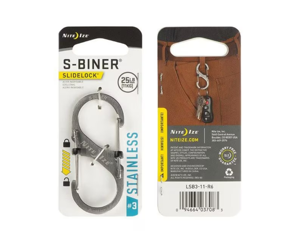 Карабін Nite Ize S-Biner SlideLock 3 Silver 11кг, фото 1