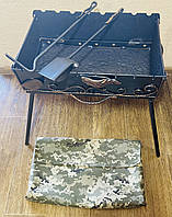 Мангал кований розбірний на 8 шампурів + кочерга + совок + чохол (2 мм)