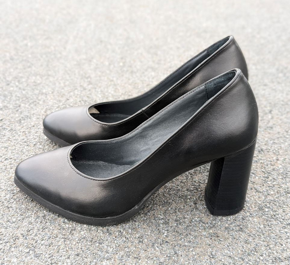 STTOPA Розміри 33-44. Туфлі великих розмірів шкіряні. Каблук 8 см. 151-3344-8 Чорні