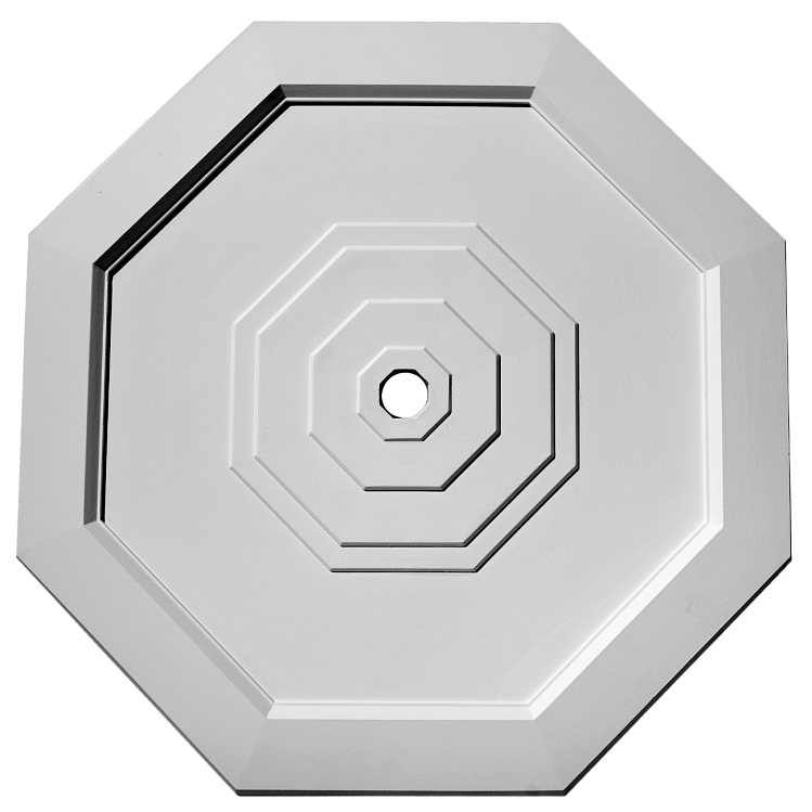Розетка потолочная из гипса р-108 Ø593мм, восьмигранная, плоская, без рельефа, лепнина из гипса - фото 8 - id-p493190358