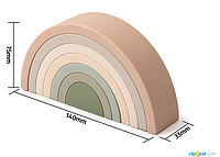 Детский силиконовый конструктор Радуга-7 цветов для развития по системе Монтессори AAD046-А