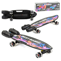 Пенни борд (Penny Board) S-00501 Best Board 28" с музыкальными дымящимися турбинами и светящимися колесами,