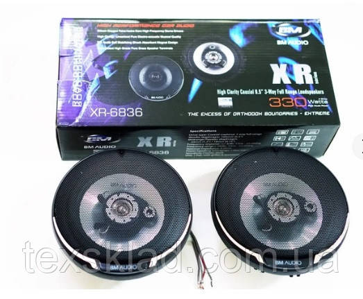 Автоакустика колонки 6" - 6.5" (16 - 17 см) круги динаміки 3-смугові 330W BOSCHMANN BM AUDIO XR-6836