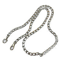 Металевий ланцюжок з карабінами для сумок, срібло, 15*10мм.