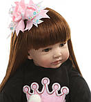 Силіконова Колекційна Лялька Реборн Reborn Дівчинка Карина (Вінілова Лялька) Висота 60 см, фото 3