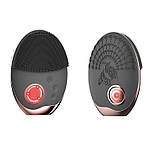 Ультразвукова Електрична Силіконова Щітка Масажер Для Обличчя з Функцією фототерапії Чорна, фото 2