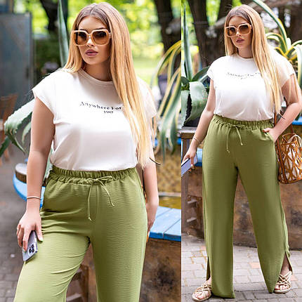 Неймовірний жіночий костюм, тканина "Трикотаж+Жатка" 50, 52 розмір 50, фото 1