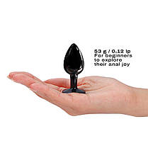 Металева анальна пробка з прикрасою у формі кристала Dorcel — Diamond Plug BLACK S, фото 5