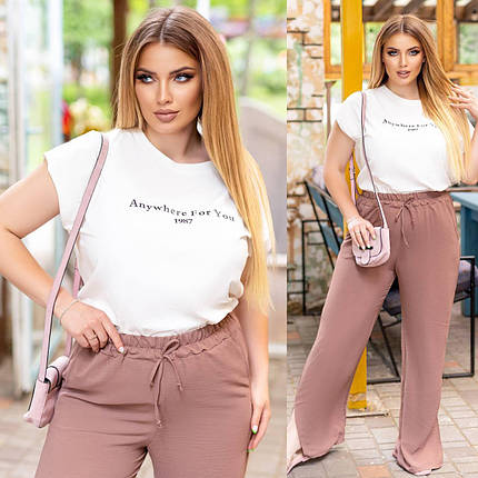 Неймовірний жіночий костюм, тканина "Трикотаж+Жатка" 50, 52 розмір 50, фото 1