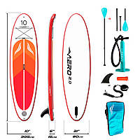 Надувная SUP доска AERO Board 2.0 (305х15х80см) 10' Red Orange