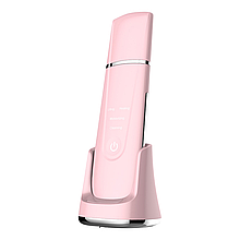 Портативний Ультразвуковий Скрабер Для Чистки Обличчя, Ліфтингу та Фонофорезу з Функцією EMS та Розігріваючим Ефектом 4in1 Рожевий