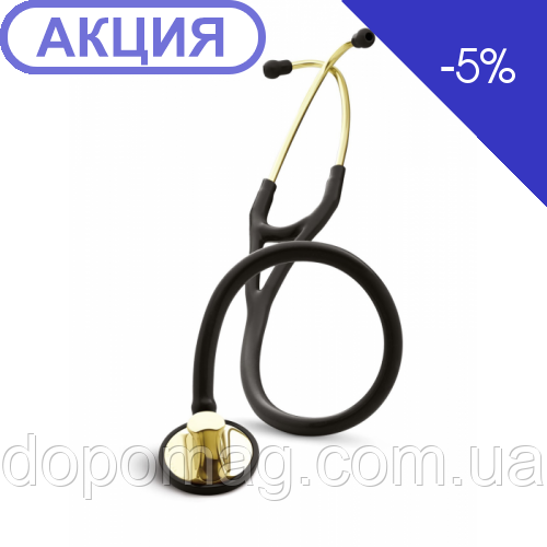 Стетоскоп Master Cardiology Littmann 2175 чорного кольору з мідною головкою