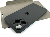 Чехол на iPhone 14 Pro Max накладка бампер Soft Case Full с микрофиброй темно-серый