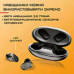 Бездротові Bluetooth Навушники Вкладиші TWS Вакуумні з Вбудованим Чіпом JL Saniyer А68 Чорні, фото 6