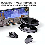Бездротові Bluetooth Навушники Вкладиші TWS Вакуумні з Вбудованим Чіпом JL Saniyer А68 Чорні, фото 7