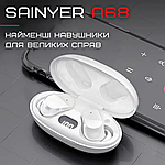 Бездротові Bluetooth Навушники Вакуумні Вкладиші IPX5 з Вбудованим Чіпом JL Sainyer A68 Білі, фото 3