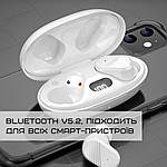 Бездротові Bluetooth Навушники Вакуумні Вкладиші IPX5 з Вбудованим Чіпом JL Sainyer A68 Білі, фото 7