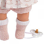 Іспанська Лялька Llorens з Механізмом Звукова Плаче та Кличе Маму і Тата 33 см з Хвостиками в Ніжно Рожевому Піджаку, фото 4