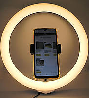 Лампа селфи LED кольцевая светодиодная кольцо 32 см с держателем для телефона и креплением под штатив