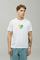 Патриотическая хлопковая футболка классического кроя, белый цвет
