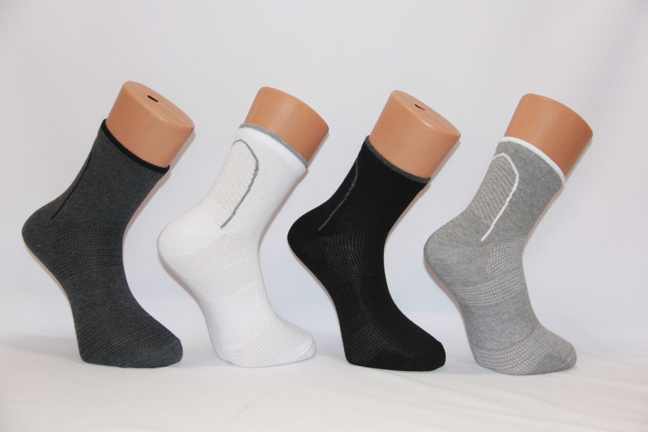 Спортивні чоловічі шкарпетки середні стрейчеві КАРДЕШЛЕР м-6 імітація сітки