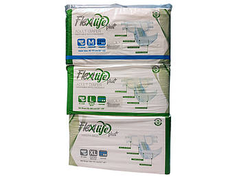 Підгузки для дорослих торгової марки Flexi life plus, 30 шт M