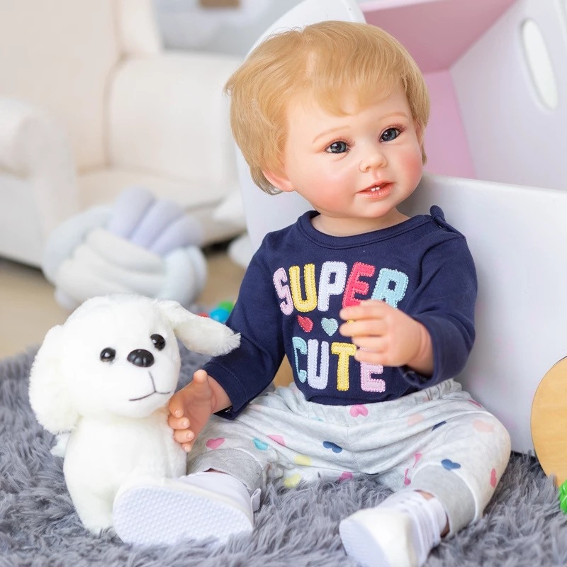 Силіконова Колекційна Лялька Реборн Reborn Хлопчик Ерік (Вінілова Лялька) Висота 57 см