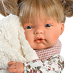 Іспанська Лялька з Механізмом Llorens Плаче та Кличе Маму та Тата Вінілова Лялька Лоренс Дівчинка 38 см у Сукні та з Хвостиками, фото 3