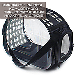 Сумка Переноска Для Кота Складна Сумка Для Домашніх Тварин з Прозорими Стінками до 7 кг Чорна, фото 5