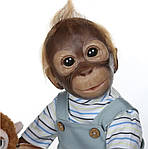 Силіконова Колекційна Лялька Реборн Мавпа Хлопчик Бонго (Вінілова Лялька Мавпа) Висота 52 см, фото 5
